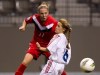 Canada's Brittany Timko, left, plays the ball past Cuba's Yisel Rodriguez Llanes during the first half of play in a CONCACAF women's Olympic qualifying soccer game in Vancouver, B.C., on Saturday, January 21, 2012. Karina LeBlanc and Brittany Timko Baxter, who won 242 caps for Canada between them in a combined 29 years of senior service, have been named to the Canada Soccer Hall of Fame. THE CANADIAN PRESS/Darryl Dyck