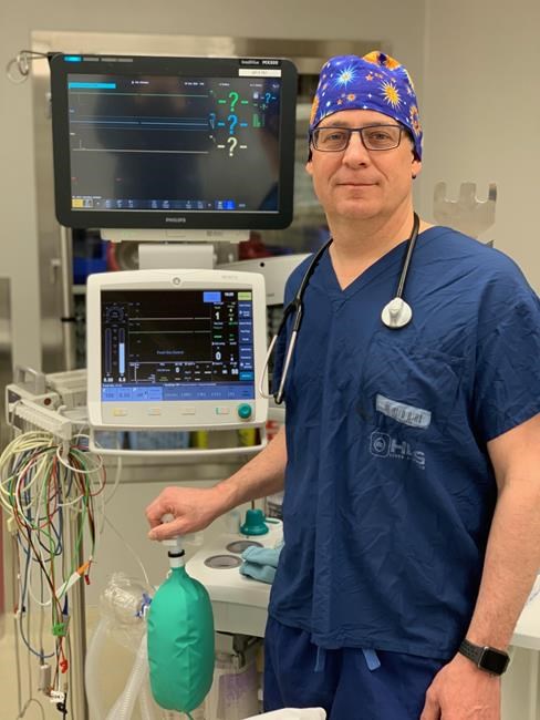 Dr Alain Gauthier is shown in a handout photo. Gauthier has improvised a way to double his rural hospital's ventilator capacity in preparation for a possible COVID-19 outbreak. THE CANADIAN PRESS/HO-Alian Gauthier MANDATORY CREDIT
