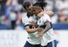 Vancouver Whitecaps' Yordy Reyna, front right, and Russell Teibert celebrate Reyna's goal against D.C. United during the first half of an MLS soccer game in Vancouver, on Saturday August 17, 2019. The Whitecaps are hopeful that a fresh approach will lead to improved results as their 2020 training camp kicked off Monday at the National Soccer Development Centre.THE CANADIAN PRESS/Darryl Dyck