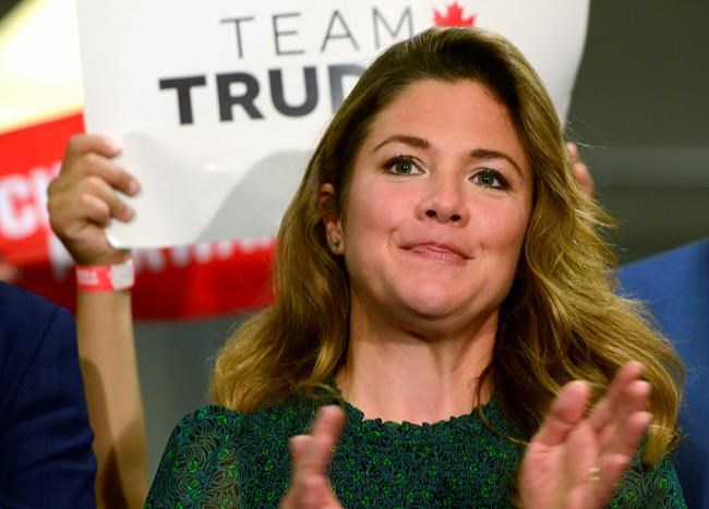 Sophie Gregoire Trudeau attends a rally for her husband Leader of the Liberal Party of Canada, Justin Trudeau in Burnaby, B.C. on Friday, Oct. 11, 2019. The Prime Minister's Office says Sophie Gregoire Trudeau has tested positive for COVID-19. THE CANADIAN PRESS/Frank Gunn