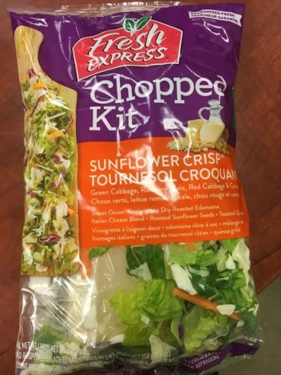 A Fresh Express salad kit is shown in a handout photo. THE CANADIAN PRESS/HO-Canadian Food Inspection Agency MANDATORY CREDIT