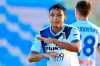 Atalanta's Muriel celebrates after scoring during a Serie A soccer match between Crotone and Atalanta, in Crotone's Ezio Scida stadium, southern Italy, Saturday, Oct. 31, 2020. (Francesco Mazzitello/LaPresse via AP)