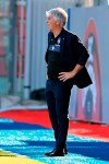 Atalanta's coach Gian Piero Gasperini follows the action during a Serie A soccer match between Crotone and Atalanta, in Crotone's Ezio Scida stadium, southern Italy, Saturday, Oct. 31, 2020. (Francesco Mazzitello/LaPresse via AP)