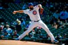 Chicago Cubs starting pitcher Jake Arrieta delivers during the first inning of a baseball game against the Milwaukee Brewers in Chicago, on Sunday, April 25, 2021. (AP Photo/Jeff Haynes)