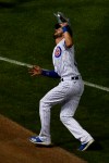 Chicago Cubs third baseman Kris Bryant (17) catches a fly ball hit by St. Louis Cardinals' Dylan Carlson during the seventh inning of Game 2 of a baseball doubleheader, Monday, Aug. 17, 2020, in Chicago. (AP Photo/Matt Marton)