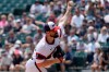 Chicago White Sox starting pitcher Carlos Rodon throws against the Houston Astros during the first inning of a baseball game in Chicago, Sunday, July 18, 2021. (AP Photo/Nam Y. Huh)