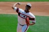 Chicago White Sox starting pitcher Reynaldo Lopez throws against the Minnesota Twins during the first inning of a baseball game in Chicago, Sunday, July 26, 2020. (AP Photo/Nam Y. Huh)