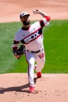Chicago White Sox starting pitcher Dallas Keuchel delivers during the first inning of a baseball game against the St. Louis Cardinals, Sunday, Aug. 16, 2020, in Chicago. (AP Photo/Charles Rex Arbogast)