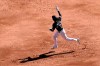 Chicago White Sox's Tim Anderson points to the right field bleachers where he hit his grand slam off Cleveland Indians starting pitcher Triston McKenzie during the second inning of a baseball game Saturday, May 1, 2021, in Chicago. (AP Photo/Charles Rex Arbogast)