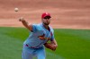 St. Louis Cardinals starting pitcher Adam Wainwright delivers during the first inning in Game 1 of a double-header baseball game against the Chicago White Sox Saturday, Aug. 15, 2020, in Chicago. (AP Photo/Charles Rex Arbogast)