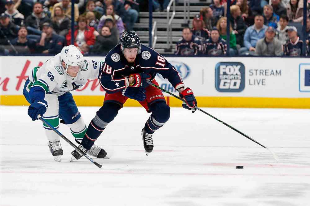 Pierre-Luc Dubois is considered a true power forward, and his father, Eric, is an assistant coach with the Manitoba Moose. (Jay LaPrete / The Associated Press files)