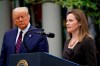 Judge Amy Coney Barrett speaks after President Donald Trump announced Barrett as his nominee to the Supreme Court, in the Rose Garden at the White House, Saturday, Sept. 26, 2020, in Washington. (AP Photo/Alex Brandon)