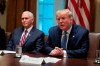 Vice President Mike Pence listens as President Donald Trump speaks during a roundtable on school choice in the Cabinet Room of the White House, Monday, Dec. 9, 2019, in Washington. (AP Photo/ Evan Vucci)