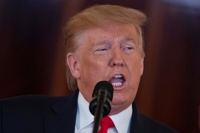 President Donald Trump addresses the nation from the White House on the ballistic missile strike that Iran launched against Iraqi air bases housing U.S. troops, Wednesday, Jan. 8, 2020, in Washington. (AP Photo/ Evan Vucci)
