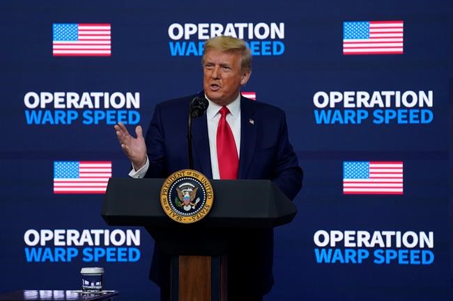 President Donald Trump speaks during an