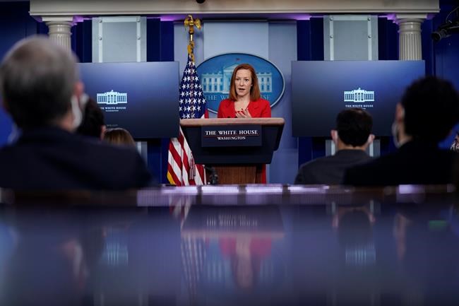 White House press secretary Jen Psaki speaks during a press briefing at the White House, Tuesday, March 2, 2021, in Washington. (AP Photo/Evan Vucci)