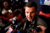 Washington Nationals first baseman Ryan Zimmerman speaks with members of the media as he arrives for the premiere of a documentary film on the team's first World Series baseball championship, Monday, Dec. 2, 2019, in Washington. (AP Photo/Patrick Semansky)