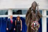 President Donald Trump and first lady Melania Trump visit Saint John Paul II National Shrine, Tuesday, June 2, 2020, in Washington. (AP Photo/Patrick Semansky)