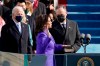 Kamala Harris is sworn in as vice president by Supreme Court Justice Sonia Sotomayor as her husband Doug Emhoff holds the Bible during the 59th Presidential Inauguration at the U.S. Capitol in Washington, Wednesday, Jan. 20, 2021. (AP Photo/Patrick Semansky, Pool)