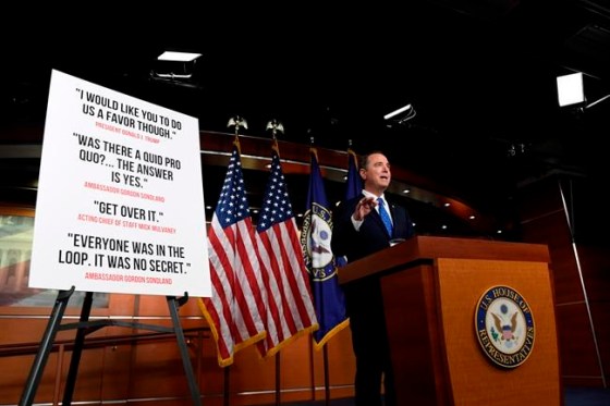 Susan Walsh / The Associated PressHouse Intelligence Committee Chairman Adam Schiff, D-Calif., speaks during a news conference on Capitol Hill in Washington, Tuesday, Dec. 3, 2019. (AP Photo/Susan Walsh)