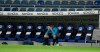 Arena: Schalke defender Timo Becker sits alone on the bench after the German Bundesliga soccer match at Schueco Arena in Bielefeld, Germany, Tuesday April 20, 2021. (Friso Gentsch/pool via AP)
