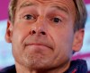 In this Wednesday, June 11, 2014 file photo, at this time United States' head coach Juergen Klinsmann attends a news conference before a training session at the Sao Paulo FC training center in Sao Paulo, Brazil. Klinsmann has been named the new coach of soccer club Hertha BSC Berlin after Ante Covic was fired with the team 15th in the German Bundesliga. (AP Photo/Julio Cortez)