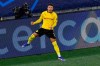 CORRECTS NAME OF PHOTOGRAPHER - Dortmund's Jadon Sancho celebrates after scoring his side's opening goal during the Champions League group F soccer match between Borussia Dortmund and Zenit Saint Petersburg in Dortmund, Germany, Wednesday, Oct. 28, 2020. (AP Photo/Martin Meissner, Pool)