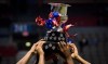 Montreal Impact players hoist the Voyageurs Cup after winning the Canadian soccer Championship over the Vancouver Whitecaps in Vancouver, B.C., on Wednesday May 29, 2013. The 2020 edition of the Canadian Championship will feature 11 clubs, down from 13 last year. THE CANADIAN PRESS/Darryl Dyck