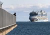 The AIDAdiva cruise ship, on a 10-day trip from New York to Montreal, arrives in Halifax on Friday, Oct. 19, 2018.  THE CANADIAN PRESS/Andrew Vaughan