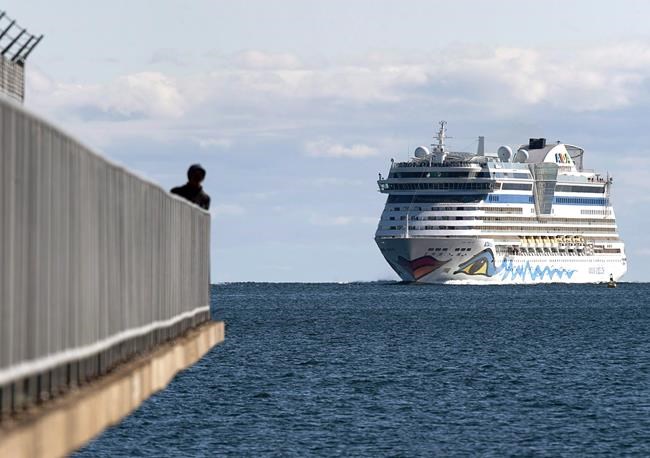 The AIDAdiva cruise ship, on a 10-day trip from New York to Montreal, arrives in Halifax on Friday, Oct. 19, 2018. THE CANADIAN PRESS/Andrew Vaughan