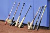 Toronto Blue Jays catcher's bats line the outfield wall during workouts at the team's Spring training facilities in Dunedin, Fla., Friday, Feb. 14, 2020. The Toronto Blue Jays resumed summer training camp at Rogers Centre on Tuesday with a pair of workout sessions that came amid the continued uncertainty about the team's present and future plans due to the COVID-19 pandemic. THE CANADIAN PRESS/Steve Nesius