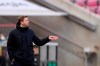 Bremen's head coach Florian Kohfeldt gestures during the German Bundesliga soccer match between 1. FC Cologne and Werder Bremen in Cologne, Germany, Sunday, March 7, 2021. (Rolf Vennenbernd/dpa via AP)