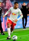 FILE - In this Saturday, Dec. 21, 2019 file photo Leipzig's Tyler Adams controls the ball during the German Bundesliga soccer match between RB Leipzig and FC Augsburg in Leipzig, Germany. (AP Photo/Jens Meyer, file)