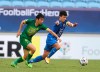 Beijing's Li Lei, left, and Yun Bit-Garam fight for the ball during a quarter final AFC Champions League match in Al Wakrah, Qatar, Thursday, Dec 10, 2020. (AP Photo/Hussein Sayed)Beijing's Alan Carvalho, left, and Ulsan Hyundai's Kim Tae-Hwan