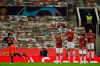 Basaksehir's Aziz Behich scores his side's first goal during the Champions League Group H soccer match between Manchester United and Istanbul Basaksehir at Old Trafford in Manchester, England, Tuesday, Nov. 24, 2020. (AP Photo/Dave Thompson)