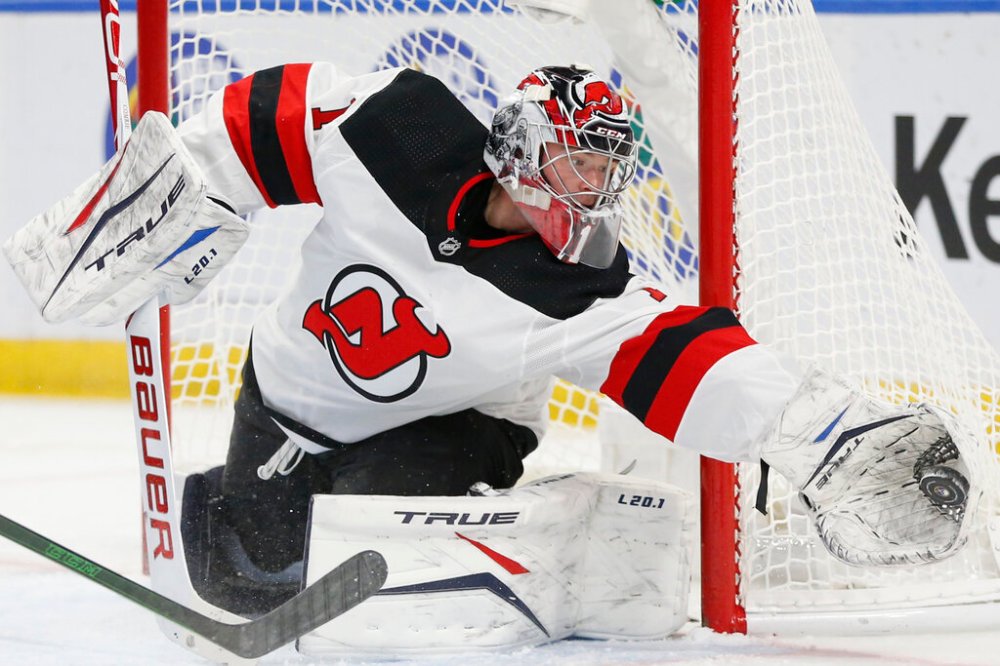AP Photo/Jeffrey T. Barnes
This season, Comrie was claimed off waivers by the New Jersey Devils and would go on to win the first game he'd play for the team.