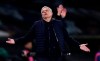 Tottenham's manager Jose Mourinho reacts during the Europa League round of 32 second leg soccer match between Tottenham Hotspur and Wolfsberger AC at the Tottenham Hotspur Stadium in London, England, Wednesday, Feb. 24, 2021. (Julian Finney/Pool via AP)