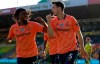 Everton's Michael Keane, right, and Everton's Alex Iwobi celebrate scoring their side's first goal during the English Premier League soccer match between Norwich and Everton at Carrow Road Stadium in Norwich, England, Wednesday, June 24, 2020. (AP photo/Kirsty Wigglesworth, Pool)