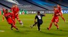 PSG's Neymar, centre, shoots on goal during the Champions League final soccer match between Paris Saint-Germain and Bayern Munich at the Luz stadium in Lisbon, Portugal, Sunday, Aug. 23, 2020.(Matthew Childs/Pool via AP)