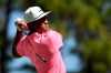 Tony Finau hits from the first tee during the first round of the Workday Championship golf tournament, Thursday, Feb. 25, 2021, in Bradenton, Fla. (Tiffany Tompkins/The Bradenton Herald via AP)
