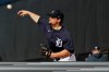 Detroit Tigers' Zack Godley throws during a spring training baseball workout Saturday, Feb. 15, 2020, in Lakeland, Fla. (AP Photo/Frank Franklin II)
