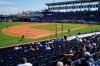 Fans watch during the fifth inning of a spring baseball game between the New York Yankees and the Toronto Blue Jays Sunday, Feb. 28, 2021, in Tampa, Fla. (AP Photo/Frank Franklin II)