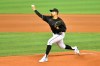 Miami Marlins starting pitcher Pablo Lopez throws in the first inning during a baseball game against the Tampa Bay Rays, Friday, April 2, 2021, in Miami. (AP Photo/Gaston De Cardenas)