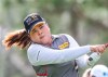 Inbee Park, of Korea, drives from the 2nd tee during during the final round of the Tournament of Champions LPGA golf tournament Sunday, Jan. 19, 2020, in Lake Buena Vista, Fla. (AP Photo/Gary McCullough)