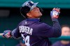 Detroit Tigers' Miguel Cabrera singles to right field off New York Yankees starting pitcher Deivi Garcia during the second inning of a spring training exhibition baseball game at Joker Marchant Stadium in Lakeland, Fla., Tuesday, March 9, 2021. (AP Photo/Gene J. Puskar)