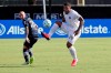 Inter Miami defender Roman Torres (29) gets control of the ball in front of New York City FC midfielder Alexandru Mitrita, left, during the first half of an MLS soccer match, Monday, July 20, 2020, in Kissimmee, Fla. (AP Photo/John Raoux)