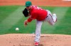 Washington Nationals' Jon Lester throws during the first inning of a spring training baseball game against the New York Mets, Thursday, March 18, 2021, in Port St. Lucie, Fla. (AP Photo/Lynne Sladky)