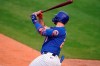 New York Mets' Pete Alonso hits a grand slam during the fifth inning of a spring training baseball game against the Washington Nationals, Thursday, March 4, 2021, in Port St. Lucie, Fla. (AP Photo/Lynne Sladky)