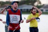 Tommy Fleetwood of England, right walks off the 18th green with his caddie Ian Finnis, left, during the final round of the Honda Classic golf tournament, Sunday, March 1, 2020, in Palm Beach Gardens, Fla. (AP Photo/Lynne Sladky)