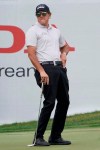 Phil Mickelson reacts to a missed putt on the ninth green during the third round of the Honda Classic golf tournament, Saturday, March 20, 2021, in Palm Beach Gardens, Fla. (AP Photo/Marta Lavandier)